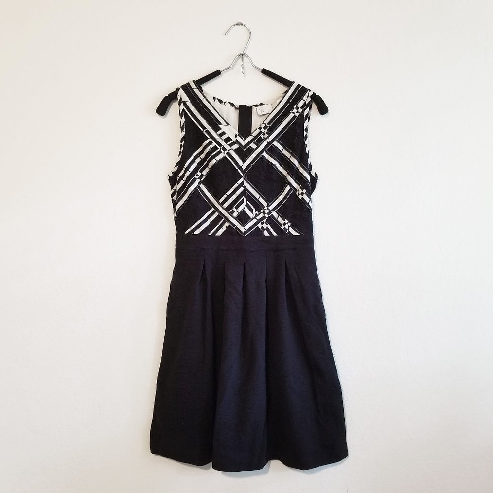 Anthro 9-H15 StCL Black and Cream Party Dress